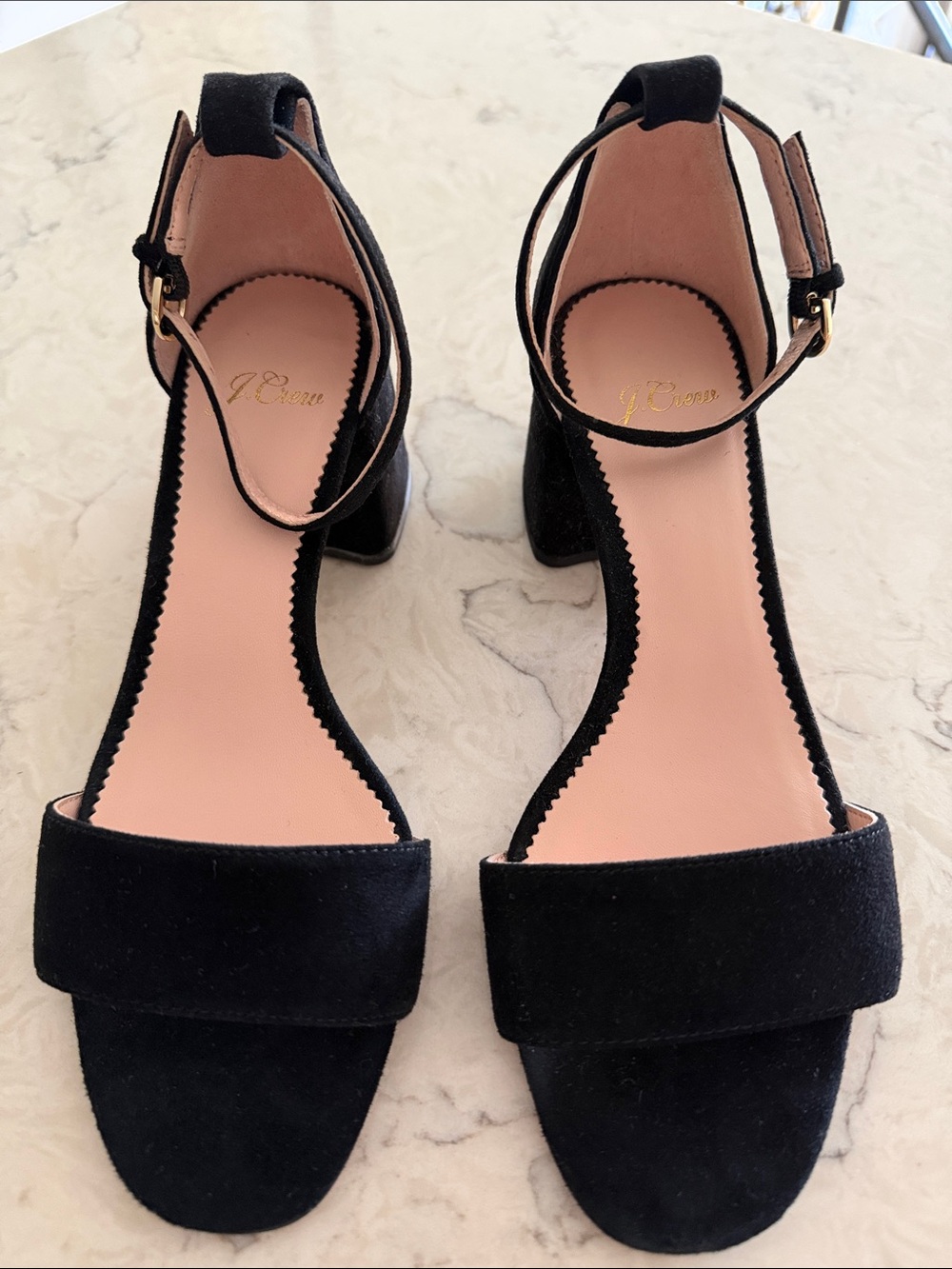 J. Crew Black Suede Sandal w/ 2.25” Block Heel